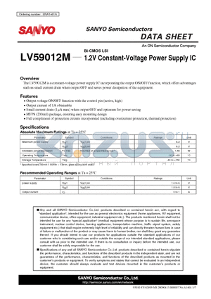 LV59012M_10 datasheet - 1.2V Constant-Voltage Power Supply IC