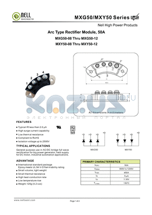 MXG50-12 datasheet - Arc Type Rectifier Module, 50A