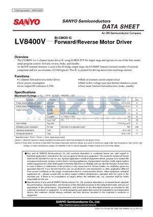 LV8400V datasheet - Forward/Reverse Motor Driver