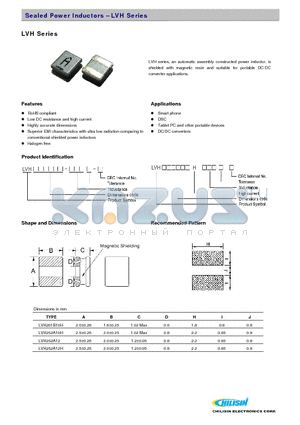 LVH252A10H datasheet - Sealed Power Inductors