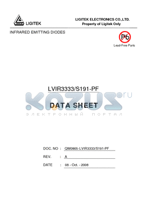 LVIR3333-S191-PF datasheet - INFRARED EMITTING DIODES