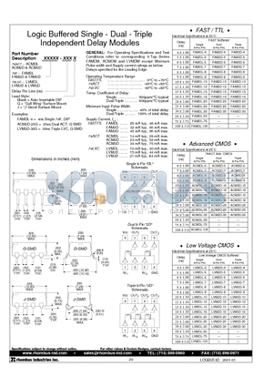 LVM2D-20J datasheet - Logic Buffered Single - Dual - Triple Independent Delay Modules