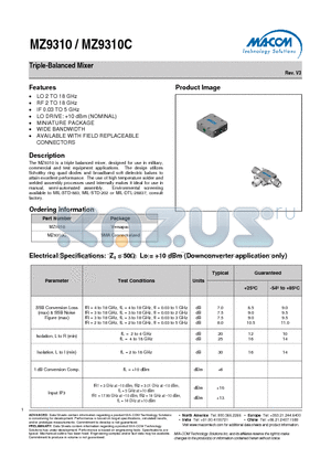 MZ9310C datasheet - Triple-Balanced Mixer