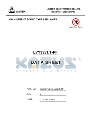 LVY3331/T-PF datasheet - LOW CURRENT ROUND TYPE LED LAMPS