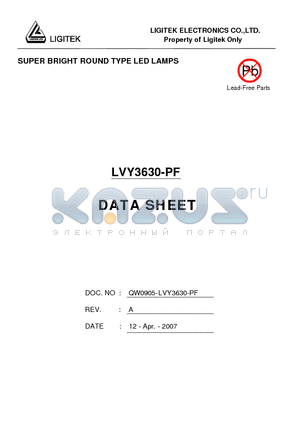 LVY3630-PF datasheet - SUPER BRIGHT ROUND TYPE LED LAMPS