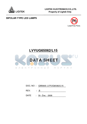 LVYUG65062-L15 datasheet - BIPOLAR TYPE LED LAMPS