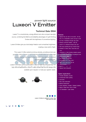 LXHL-DB02 datasheet - power light source Luxeon V Emitter