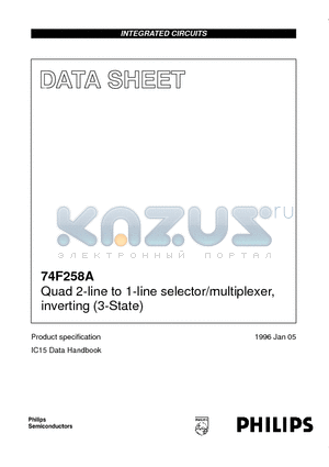 N74F258AD datasheet - Quad 2-line to 1-line selector/multiplexer, inverting 3-State