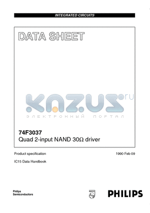 N74F3037N datasheet - Quad 2-input NAND 30ohm driver