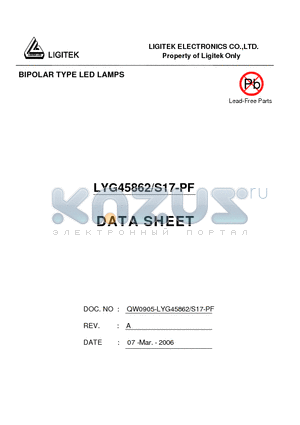 LYG45862-S17-PF datasheet - BIPOLAR TYPE LED LAMPS