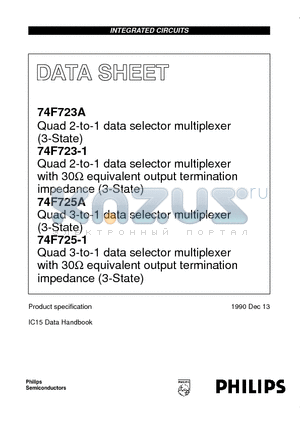 N74F725-1D datasheet - Quad 2-to-1 data selector multiplexer 3-State