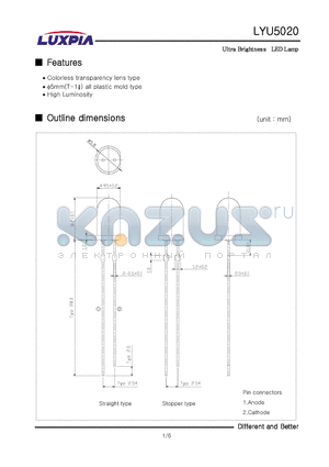 LYU5020 datasheet - Ultra Brightness LED Lamp