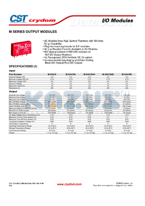 M-OAC5A datasheet - I/O Modules