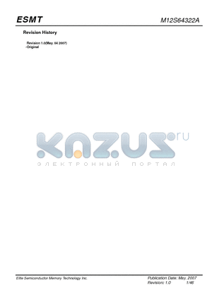 M12S64322A datasheet - 512K x 32 Bit x 4 Banks Synchronous DRAM