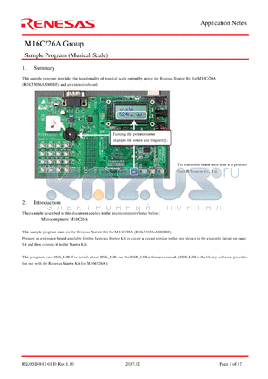 M16C26A-MS datasheet - Sample Program (Musical Scale)