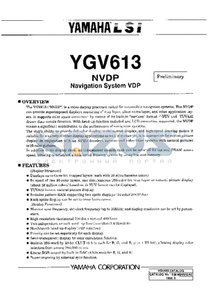YGV613 datasheet - NVDP NAVIGATION SYSTEM VDP