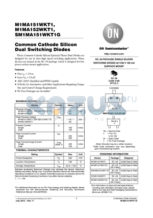 M1MA151WKT1_12 datasheet - Common Cathode Silicon Dual Switching Diodes