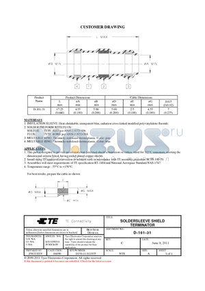 620143-000 datasheet - SOLDERSLEEVE SHIELD TERMINATOR