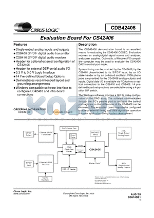 CDB42406 datasheet - Evaluation Board