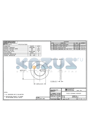 AB3529BF datasheet - PIEZO CERAMIC BENDER