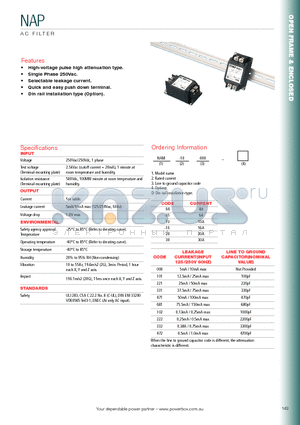 NAP-20-681 datasheet - AC FILTER