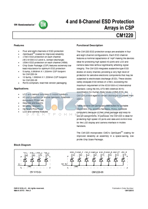 CM1220-08CP datasheet - 4 and 8-Channel ESD Protection Arrays in CSP