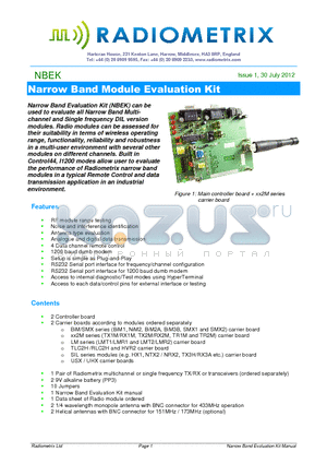 NBEK datasheet - Narrow Band Module Evaluation Kit