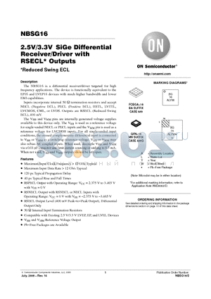 NBSG16MNR2 datasheet - 2.5V/3.3V SiGe Differential Receiver/Driver with RSECL Outputs