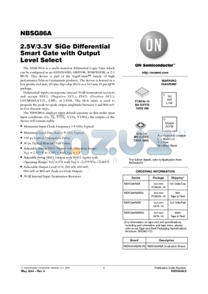 NBSG86A datasheet - 2.5V/3.3V SiGe Differential Smart Gate with Output Level Select