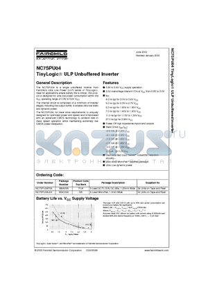 NC7SPU04L6X datasheet - TinyLogic ULP Unbuffered Inverter