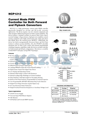 NCP1212P datasheet - Current Mode PWM Controller for Both Forward and Flyback Converters