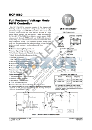 NCP1560_06 datasheet - Full Featured Voltage Mode PWM Controller