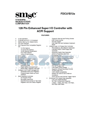 FDC37B72X datasheet - 128 Pin Enhanced Super I/O Controller with ACPI Support