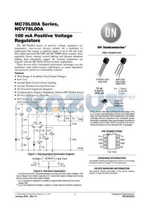 NCV78L05ABDR2G datasheet - 100 mA Positive Voltage Regulators