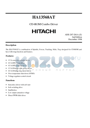 HA13568AT datasheet - CD-ROM Combo Driver