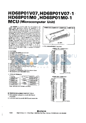 HD68P01M0-1 datasheet - MCU(MICROCOMPUTER UNIT)