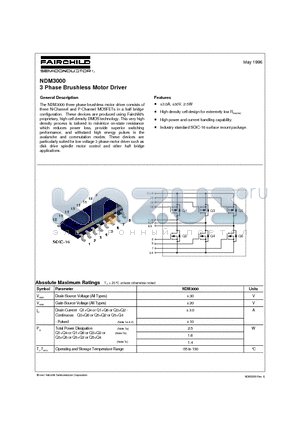 NDM3000 datasheet - 3 Phase Brushless Motor Driver