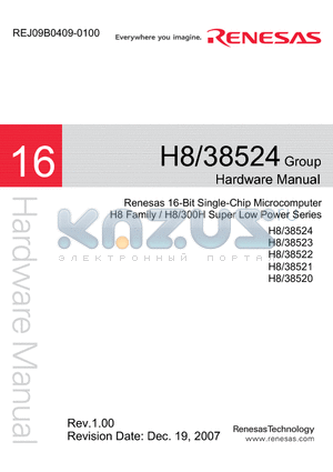 HD64338522 datasheet - Renesas 16-Bit Single-Chip Microcomputer H8 Family / H8/300H Super Low Power Series