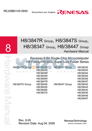 H8/38444 datasheet - Renesas 8-Bit Single-Chip Microcomputer H8 Family/H8/300L Super Low Power Series