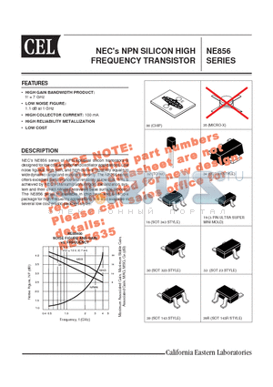 NE856 datasheet - NECs NPN SILICON HIGH FREQUENCY TRANSISTOR