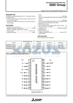 M34282M2-XXXGP datasheet - SINGLE-CHIP 4-BIT CMOS MICROCOMPUTER