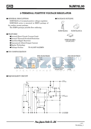 NJM78L00EA datasheet - 3-TERMINAL POSITIVE VOLTAGE REGULATOR