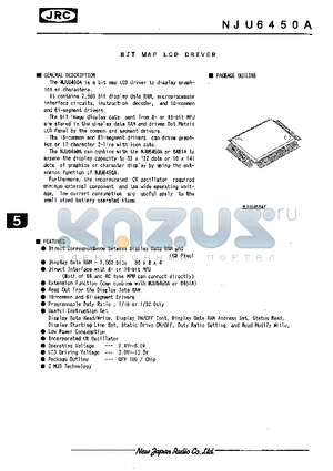 NJU6450A datasheet - BIT MAP LCD DRIVER