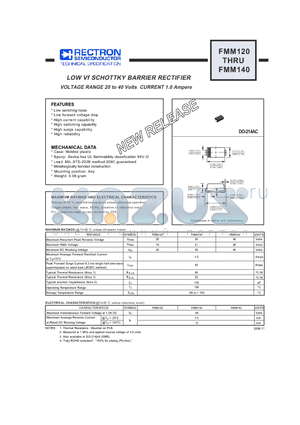 FMM140 datasheet - LOW Vf SCHOTTKY BARRIER RECTIFIER