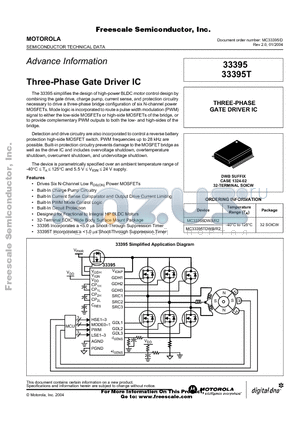 MC33395 datasheet - Three-Phase Gate Driver IC
