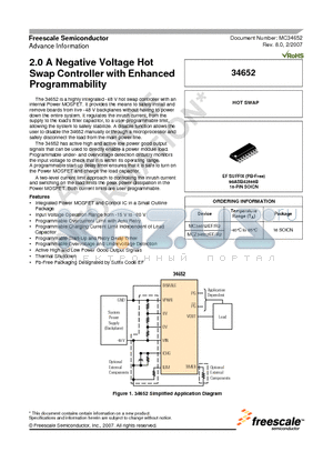 MC34652EFR2 datasheet - 2.0 A Negative Voltage Hot Swap Controller with Enhanced Programmability