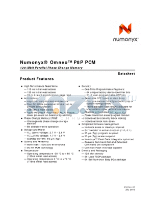 NP8P128A13B1760E datasheet - 128-Mbit Parallel Phase Change Memory