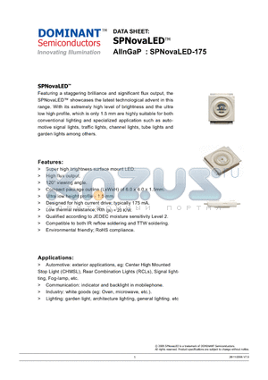 NPR-SSS-W1 datasheet - AlInGaP : SPNovaLED