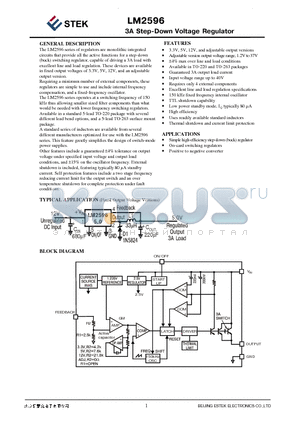 LM2596 datasheet - 3AStep-Down VoltageRegulator