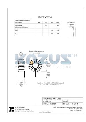 L-690 datasheet - INDUCTOR